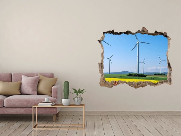 Nálepka fototapeta 3D výhled Větrný mlýn na poli nd-k-65596707