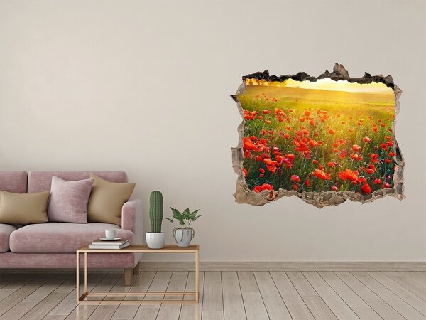 Nálepka fototapeta 3D výhled Pole máků nd-k-65609711