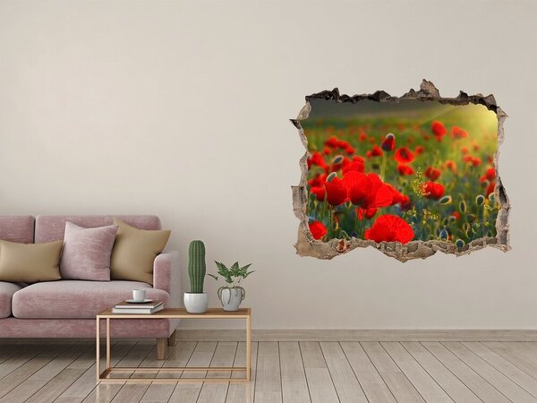 Nálepka fototapeta 3D výhled Pole máků nd-k-65460599