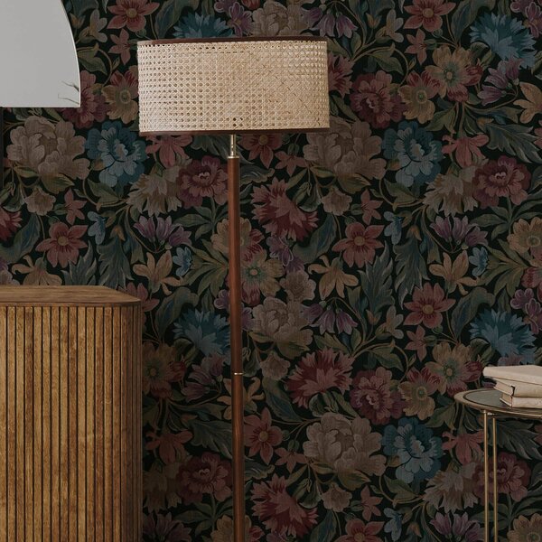 Tapety Textura gobelínu s barevnými květy, Tapety květiny, a00146 : uwalls.cz