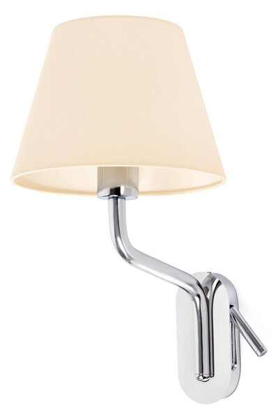 ETERNA levá chrom/béžová nástěnná lampa se čtecí lampičkou - FARO