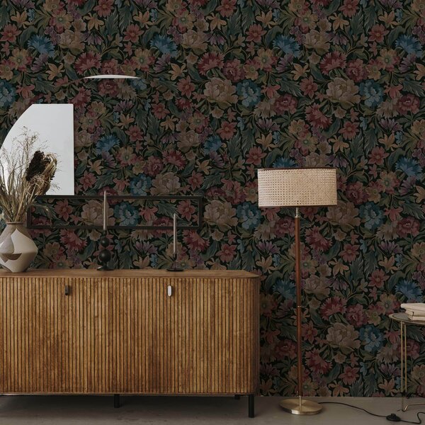 Tapety Textura gobelínu s barevnými květy, Tapety květiny, a00146 : uwalls.cz