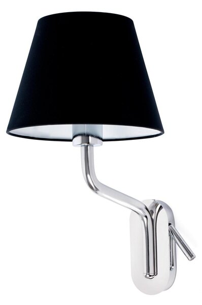 ETERNA levá chrom/černá nástěnná lampa se čtecí lampičkou - FARO