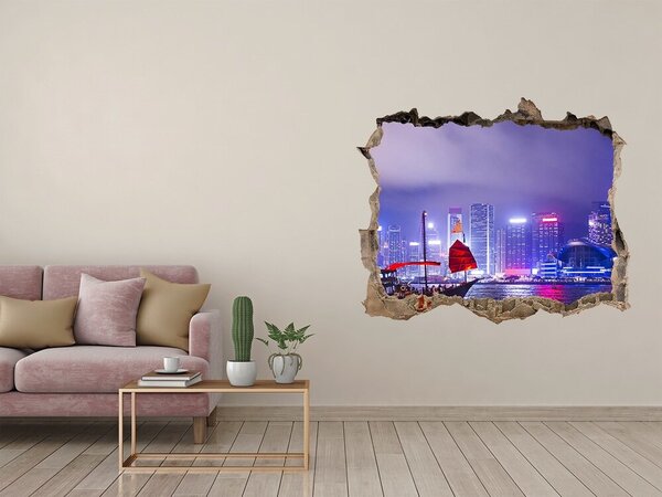Nálepka fototapeta 3D výhled Hong kong noc nd-k-65990377