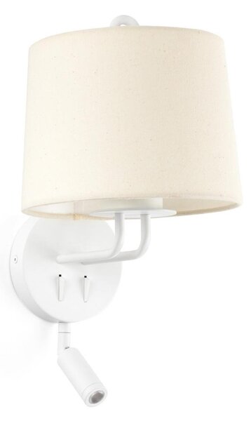 MONTREAL nástěnná lampa, bílá/béžová, se čtecí lampičkou - FARO