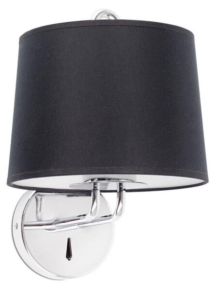 MONTREAL nástěnná lampa, chrom/černá - FARO