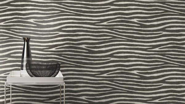 RASCH | Vliesová tapeta na zeď African Queen 751727 | 0,53 x 10,05 m | černá, bílá