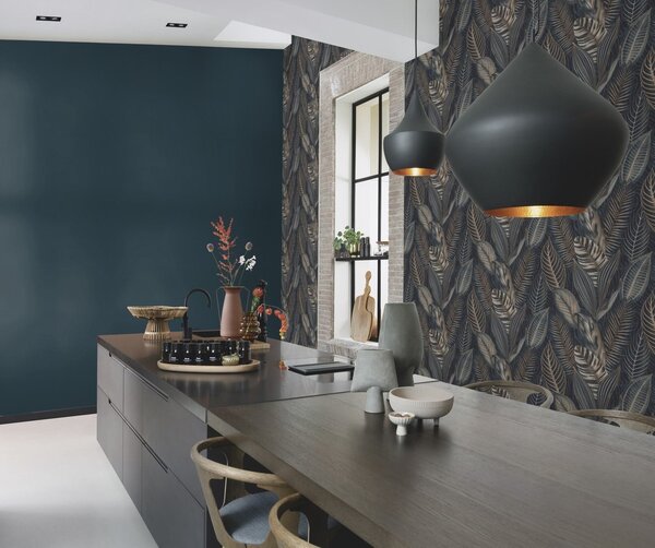 RASCH | Vliesová tapeta na zeď African Queen 752670 | 0,53 x 10,05 m | modrá