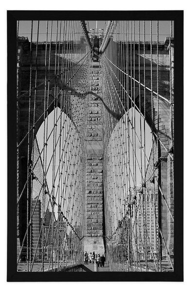 Plakát most Manhattan v New Yorku černobílém provedení