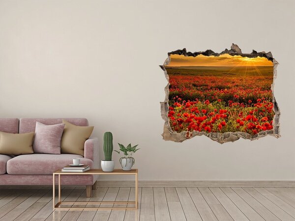 Nálepka fototapeta 3D výhled Pole máků nd-k-67034029
