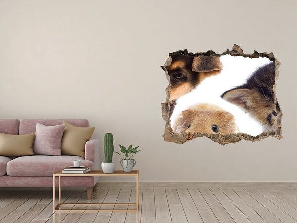 Díra 3D fototapeta nálepka Domácí zvířata nd-k-67306538