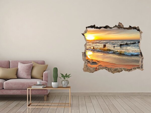 Nálepka fototapeta 3D Západ slunce pláž nd-k-67409658
