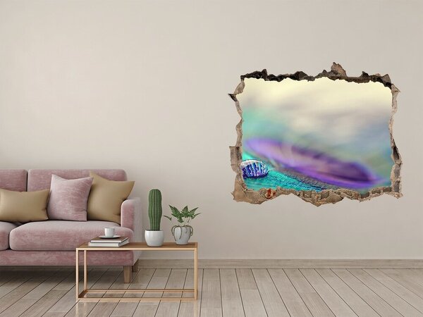 Díra 3D fototapeta na stěnu Kapky na peří nd-k-67250571