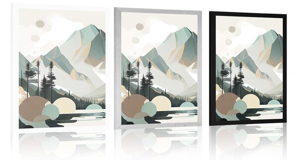 Plakát kouzelné Vysoké Tatry ve skandinávském designu