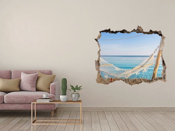 Nálepka fototapeta 3D výhled Houpací síť nad mořem nd-k-67566418