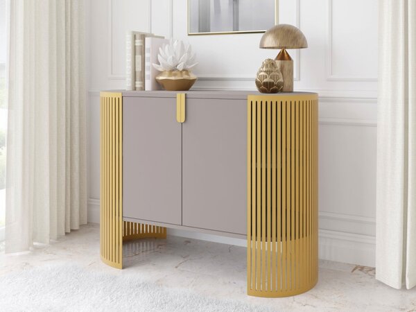 Skříňka Zinzit Gold, Barva: zlatá / arktická bílá 5903211453892