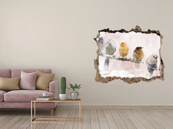 Díra 3D fototapeta nálepka Ptáci na větvi nd-k-68365798