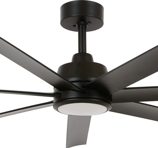 Stropní ventilátor Atlanta se světlem, černý, tichý – Beacon Beacon Lighting, Atlanta, stmívatelné, Černá, Obývací pokoj, Plast, Moderní