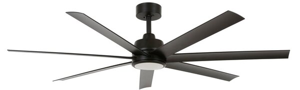 Stropní ventilátor Atlanta se světlem, černý, tichý – Beacon Beacon Lighting, Atlanta, stmívatelné, Černá, Obývací pokoj, Plast, Moderní
