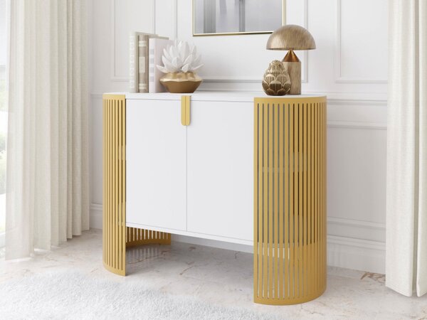 Skříňka Zinzit Gold, Barva: zlatá / arktická bílá 5903211453892