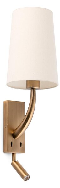 Lampa nástěnná REM starozlatá/béžová, se čtecí lampičkou - FARO