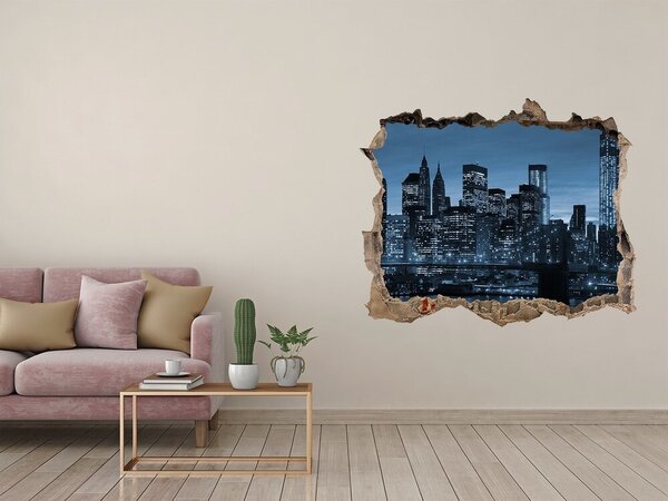 Fototapeta díra na zeď 3D New York noc nd-k-68675791
