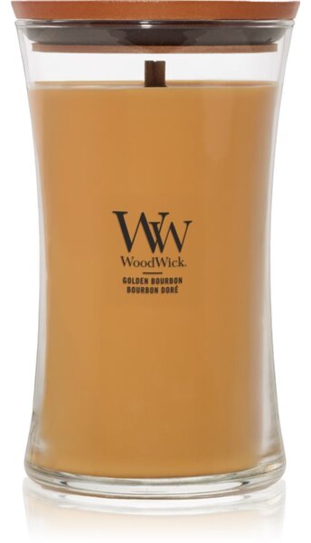 Woodwick Opulent Wood Golden Bourbon vonná svíčka s dřevěným knotem (hearthwick) 609.5 g