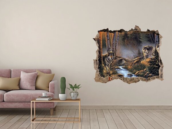 Díra 3D fototapeta nálepka Smečka vlků nd-k-68897163