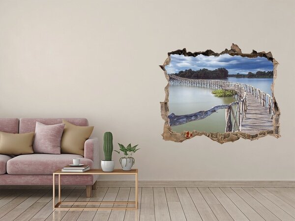 Nálepka fototapeta 3D výhled Dřevěný most nd-k-68963290