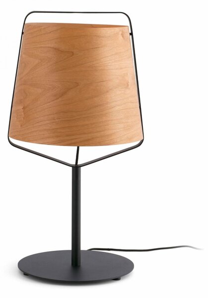 STOOD černá a dřevěná stolní lampa - FARO