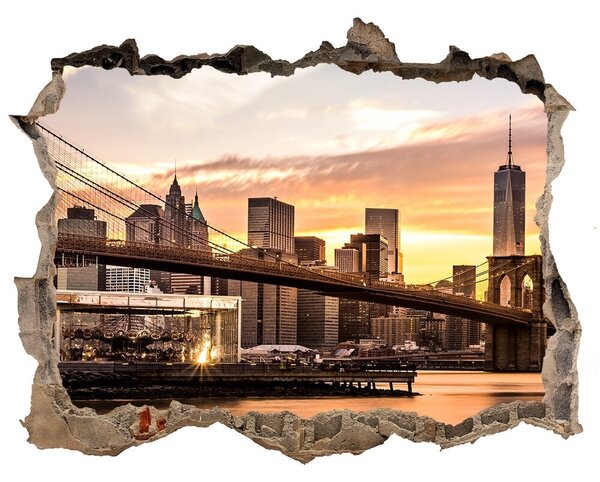 Fototapeta díra na zeď 3D Brooklynský most nd-k-69026847