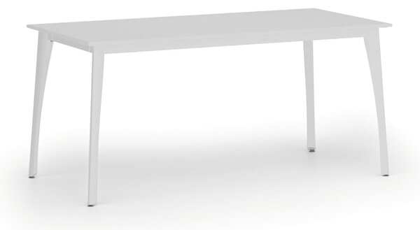 Jednací kancelářský stůl PRIMO OMEGA, 160x80 cm, bílá podnož, bílá