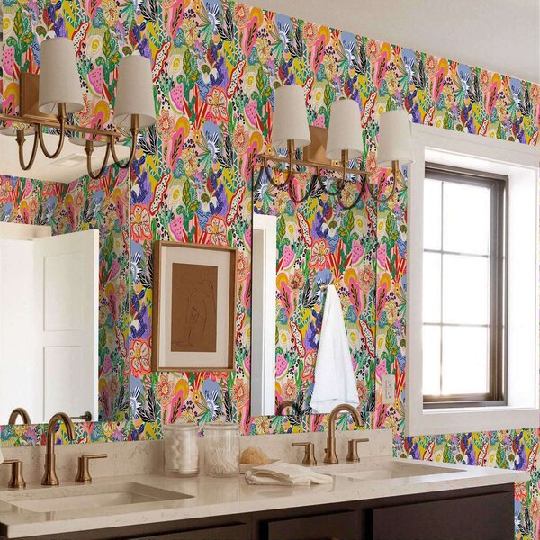 Tapety Abstraktní květinový potisk ve stylu pop art, Tapety květiny, a00167 : uwalls.cz