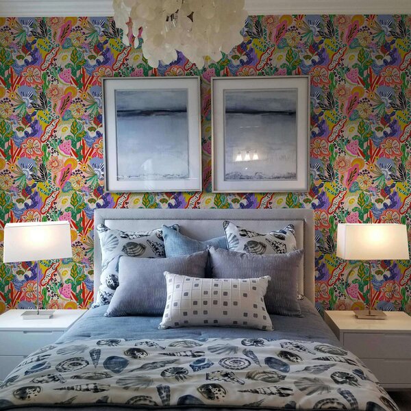 Tapety Abstraktní květinový potisk ve stylu pop art, Tapety květiny, a00167 : uwalls.cz