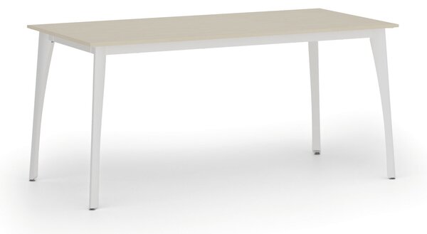 Jednací kancelářský stůl PRIMO OMEGA, 160x80 cm, bílá podnož, bříza