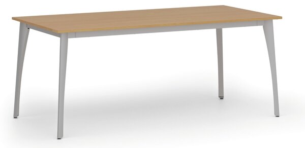 Jednací kancelářský stůl PRIMO OMEGA, 180x90 cm, šedá podnož, buk