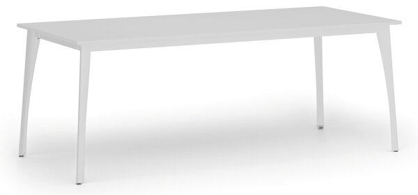 Jednací kancelářský stůl PRIMO OMEGA, 200x90 cm, bílá podnož, bílá