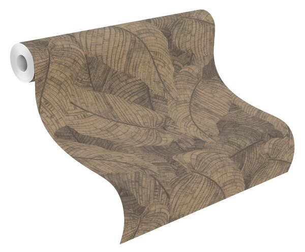 RASCH | Vliesová tapeta na zeď Amara 720570 | 0,53 x 10,05 m | hnědá, černá