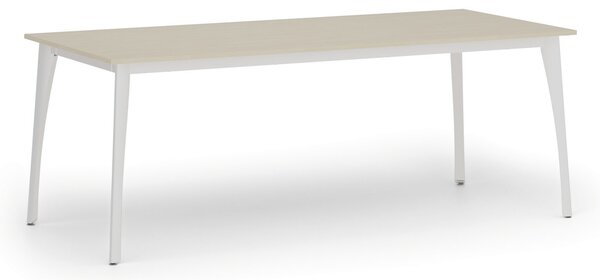 Jednací kancelářský stůl PRIMO OMEGA, 200x90 cm, bílá podnož, bříza
