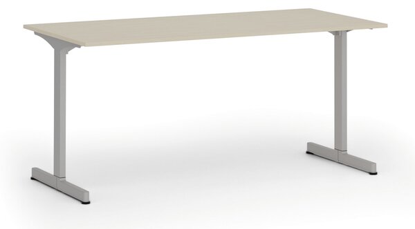Kancelářský stůl PRIMO BETA, 160x80 cm, šedá podnož, bříza