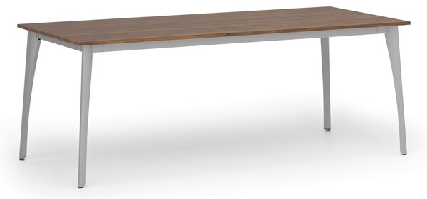 Jednací kancelářský stůl PRIMO OMEGA, 200x90 cm, šedá podnož, ořech