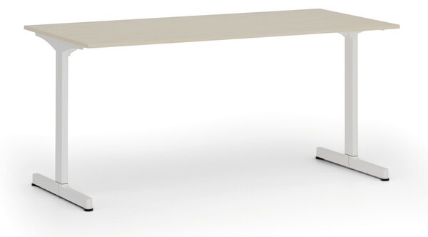 Kancelářský stůl PRIMO BETA, 160x80 cm, bílá podnož, bříza