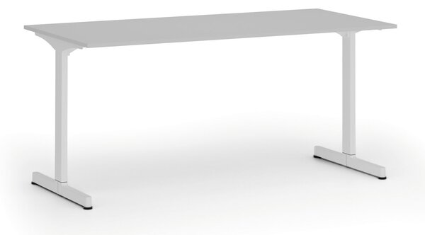 Kancelářský stůl PRIMO BETA, 160x80 cm, bílá podnož, šedá