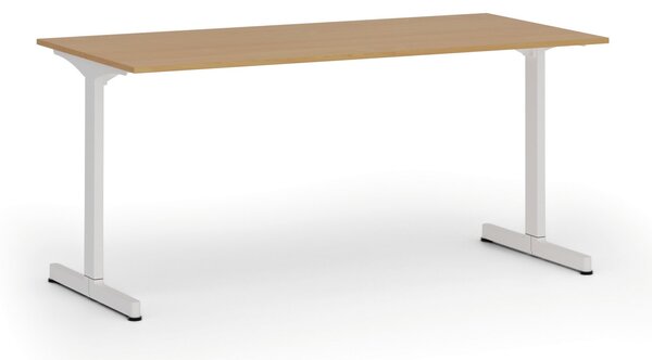 Kancelářský stůl PRIMO BETA, 160x80 cm, bílá podnož, buk