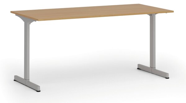 Kancelářský stůl PRIMO BETA, 160x80 cm, šedá podnož, buk
