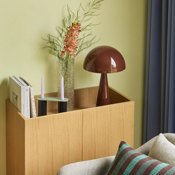 Hübsch HÜBSCH stolní lampa Mush, hnědá, kov, výška 50 cm, Hnědá / rez, Ložnice, kov, Moderní