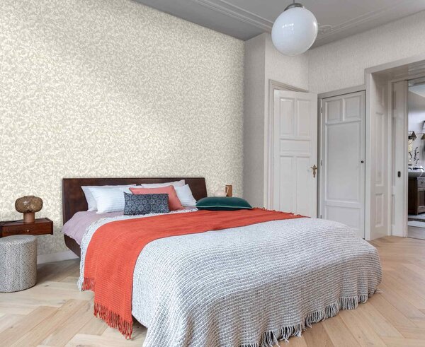 RASCH | Vliesová tapeta na zeď Amara 720761 | 0,53 x 10,05 m | šedá, krémová