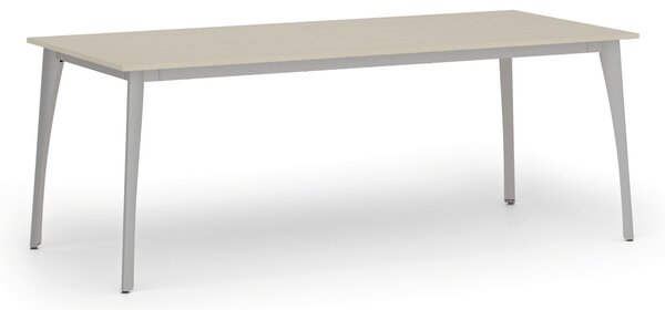 Jednací kancelářský stůl PRIMO OMEGA, 200x90 cm, šedá podnož, bříza