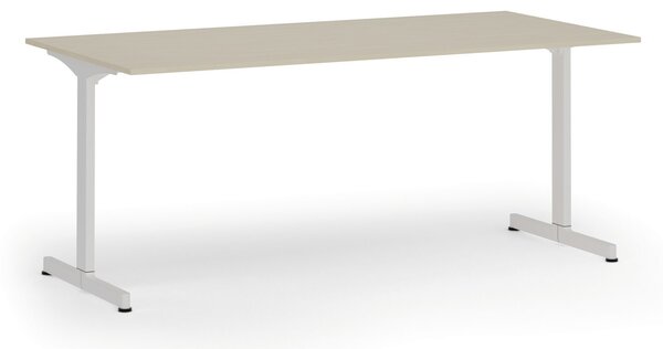 Kancelářský stůl PRIMO BETA, 180x90 cm, bílá podnož, bříza