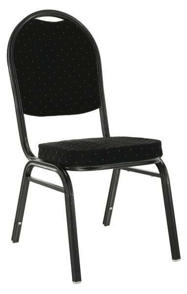 KONDELA Židle, stohovatelná, látka černá / rám šedý, JEFF 2 NEW
